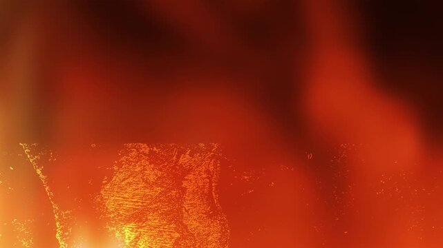Vintage 4K burnt celluloid texture with intense orange light leak