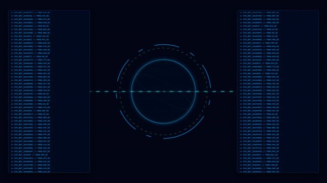 Futuristic Motion Graphics of Digital Targeting System with Data Streams in Motion.