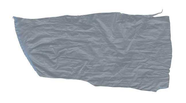 Dark Blue Transparent Plastic Sheet with Pointed Irregular Tear on Transparent Background