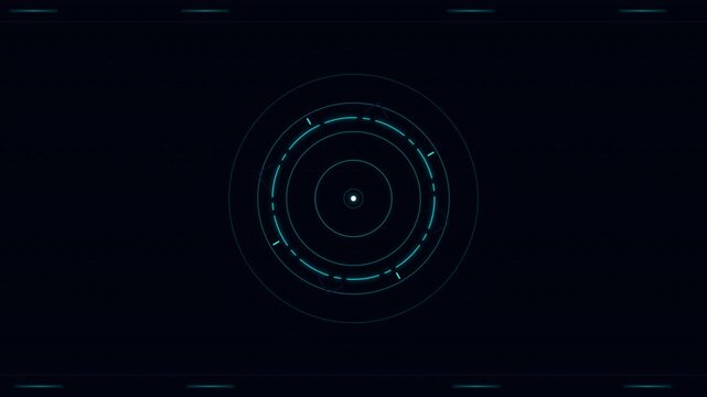 Futuristic Motion Graphic of Circular Digital Interface with Dynamic Data Visualization for Technology Concept.