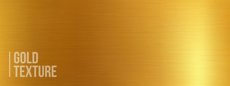 Gradient background texture with brass gold foil for golden plate color. Metal surface solid with yellow stainless holographic for sign reflection brush. Plaque graphic texture with gold.