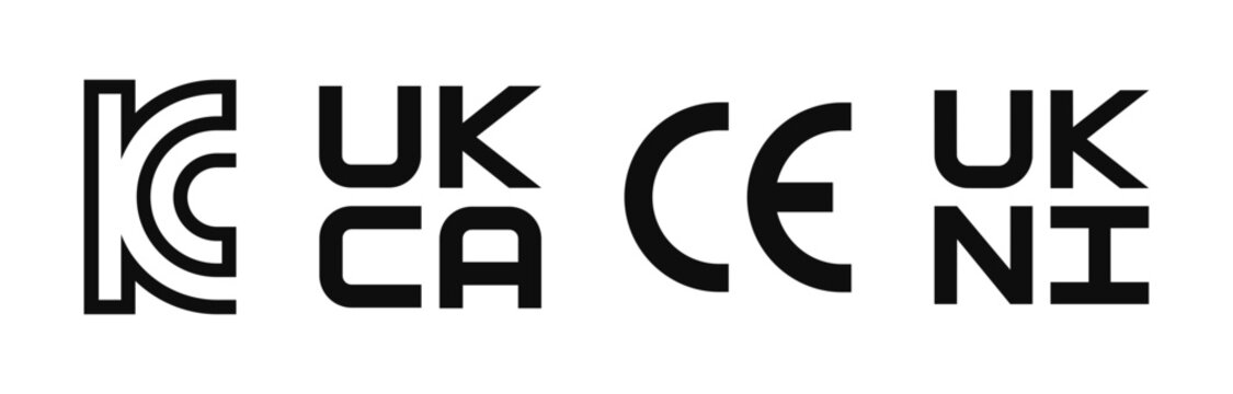 KCC UKCA CE and UKNI Electronic Symbol sign icons