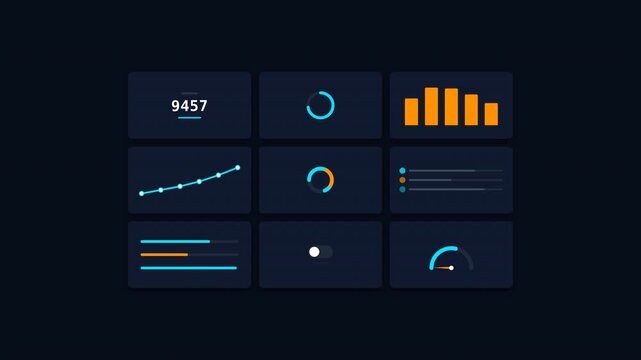 Motion Data Dashboard Animation Showing Analytics and Graphs for Business Insights.