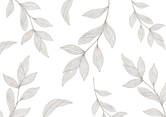 Fototapeta premium seamless pattern with leaves