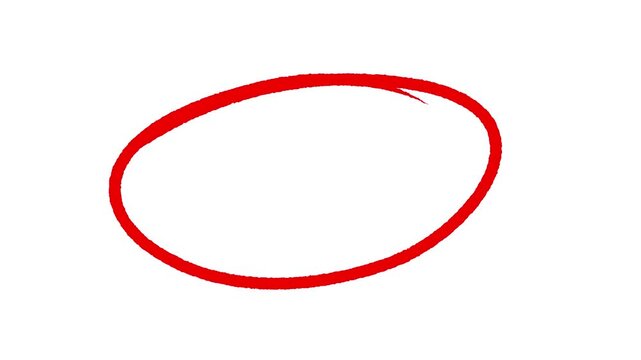 hand-drawn circle for marking text, Motion graphics of ovals and ellipses lines to highlight text.