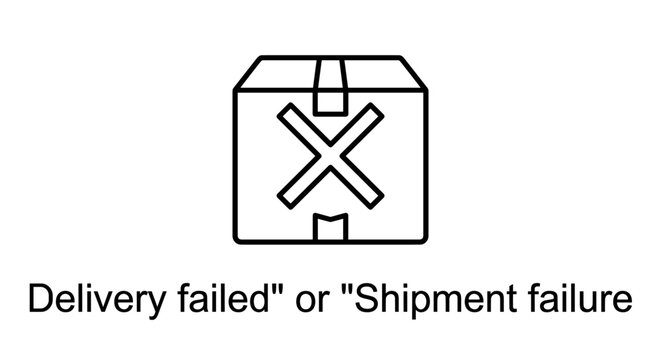 Delivery failed icon with a cross symbol on a package