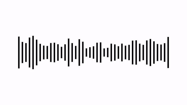 Audio wave visualization on a transparent background, digital sound wave and frequency level display, audio waveform spectrum animation, Audio Equalizer Background Animation in 4k.