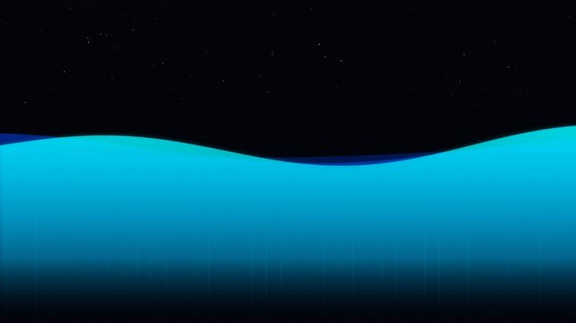 Dynamic Motion of Blue Waves in a Black Background for Creative Motion Graphics.