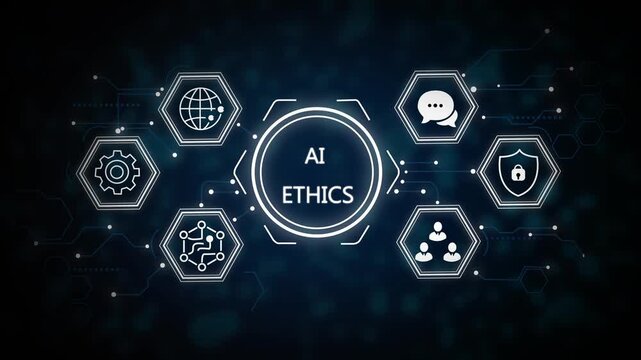 AI ethics or AI law concept.  ai ethics icon for compliance, regulation, standard , business policy and responsibility.