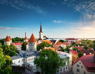 Obraz premium scenic view of tallinn city estonia