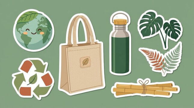 Eco Friendly Sustainability Stickers for Zero Waste Living