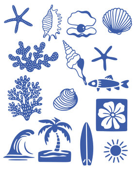 vector set of sea shells