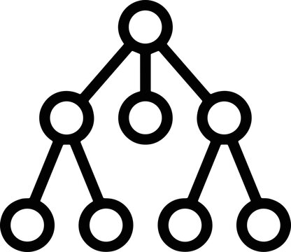 Abstract binary tree structure, hierarchical organization, data flow diagram, network connections