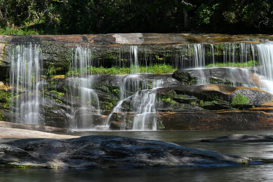 French Broad Falls, Balsam Grove, NC - mountain waterfall on the French Broad River