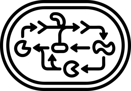 Biochemical reaction pathway diagram inside a cell, enzyme action, cyclical process