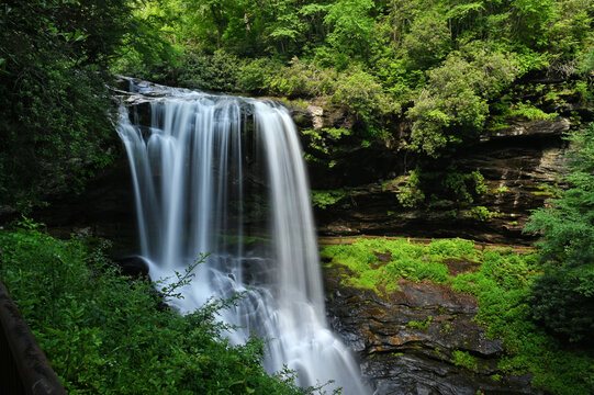 Dry Falls, Highlands NC - mountain cascading waterfall