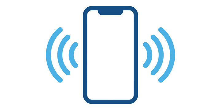 Smartphone Emitting Signal Waves On Black Background For Technology Concepts