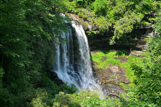 Dry Falls, Highlands NC - mountain cascading waterfall