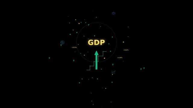 Motion Analysis of Economic Growth with GDP Increasing Over Time in a Dynamic Video Sequence.