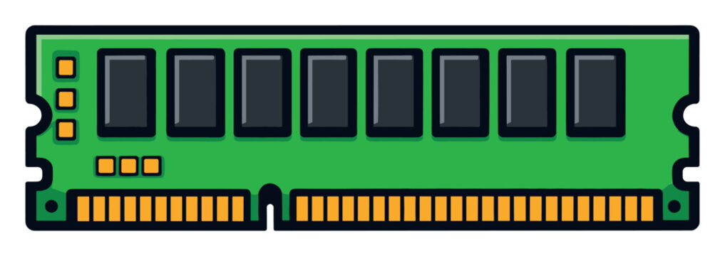RAM memory module, a vital computer hardware component, processing data for enhanced digital technology and system speed