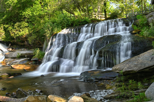 Mill Shoals Falls, Balsam Grove, NC - cascading mountain waterfall