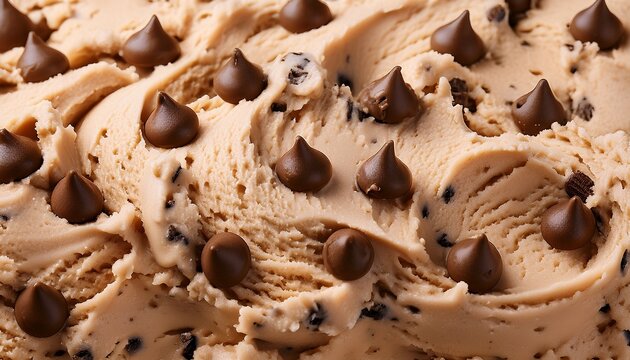 full frame chocolate chip cookie dough ice cream background