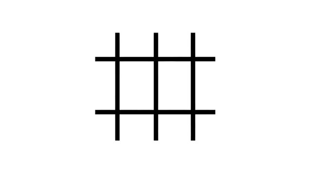 Simple Black Hash Tag Grid Symbol Isolated White Background