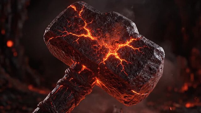 Charred wooden log emits glowing embers and smoke while resting on a bed of hot coals in a dimly lit setting.