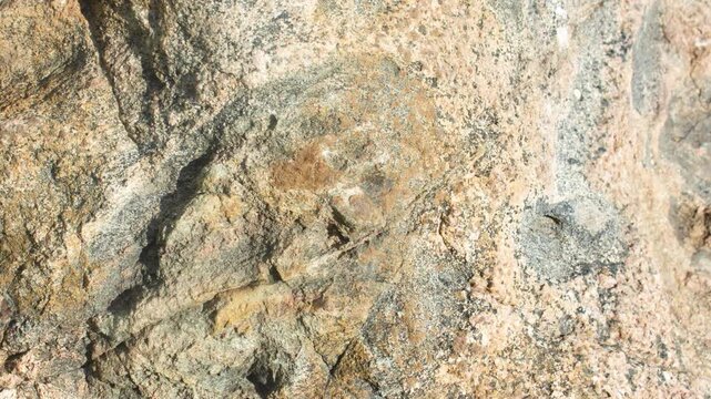 Granite rock. Boulder, rock face. Raw, authentic granite mineral rock, animation