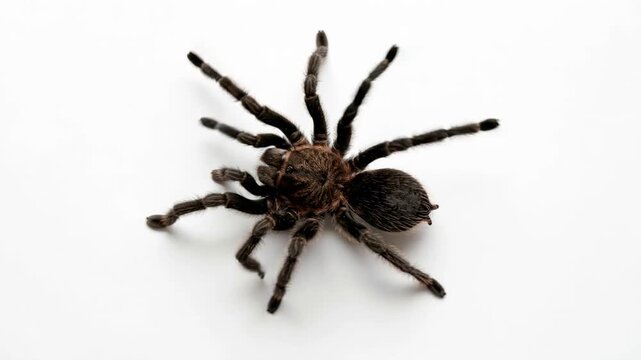 california tarantula walking isolated on white background video