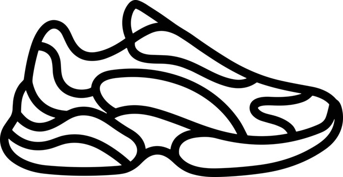 Modern Sneaker Silhouette Icon: Stylish Athletic Shoe Outline