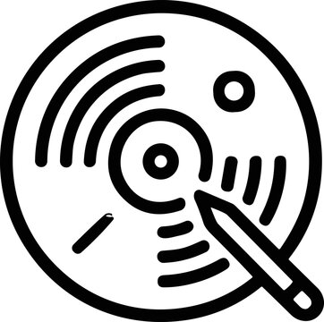Dj Turntable Scratching Vinyl Record Icon