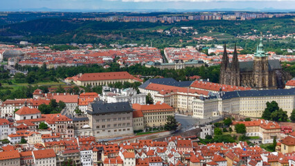 Fototapeta premium Prague Castle, Prague, Czech Republic, aerial drone view