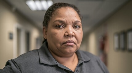 Obraz premium Middle Manager Burnout Aged South African Larger Body Drained