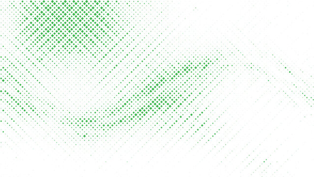 Abstract green diamond halftone background, geometric pixel pattern texture, modern minimal vector design