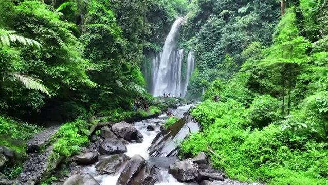 waterfall in the forest LOMBOK 