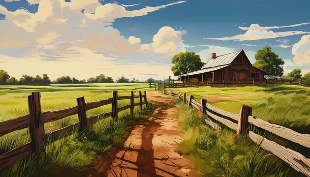 green countryside grass slowly wood house dissolving landscape texas side background farm fence wooden field road rustic gate