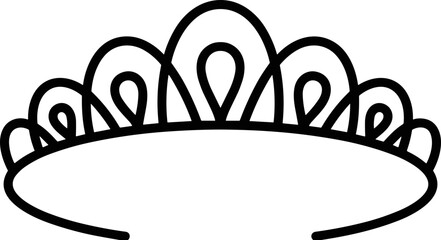 Simple Outline Tiara Icon Vector Graphic © kumara