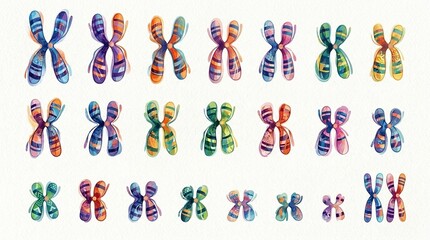 Naklejka premium Chromosome karyotype abstract illustration for genetics and cytogenetics research concept