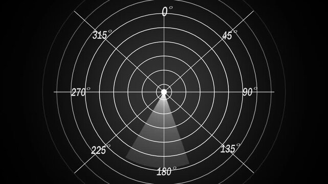 White Radar .Radar Display airplane, travel HUD screen navigation aid with realistic ping detailing Military ship or aircraft radar showing scan results,