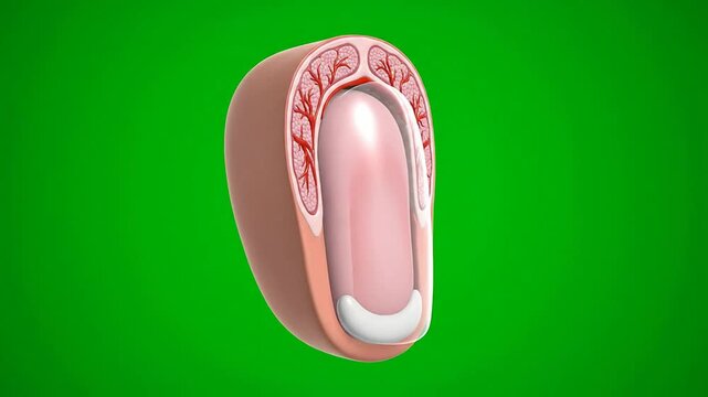 Detailed 3D CGI Anatomy Illustration Of Human Nail Bed, Cuticle, Tissue On Green Background For Medical Education