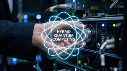 Fototapeta premium Unlocking the next frontier of technological advancement by embracing and optimizing hybrid quantum computing infrastructure for unparalleled processing power and innovation