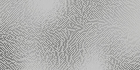 Obraz premium An abstract micro-labyrinth in grey with a silver gradient lighting effect, resembling a reaction-diffusion texture or a fine metal crystal structure.