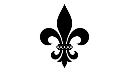 Fleur de lis silhouette against a white background black and white graphic © Creator Rima Akter