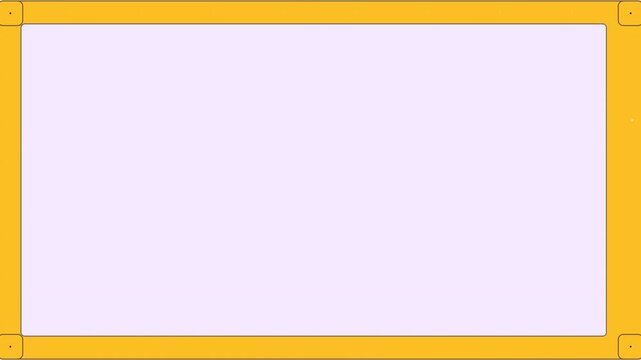 Motion of a blank whiteboard with yellow border in a dynamic video sequence.