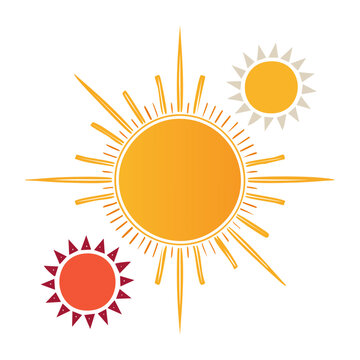 Flat design sun and earth vector illustration