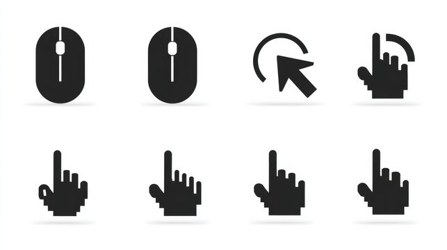Computer Mouse Cursor Clicking Load Symbol, Pointer Cursor with Loading Icon and Digital Interface Concept
