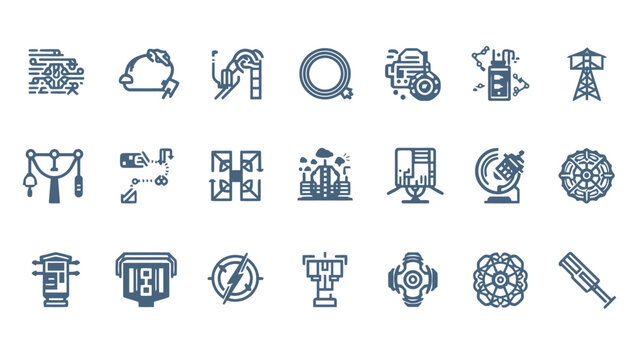 Industrial icons and symbols set.