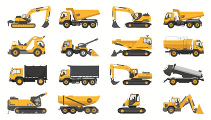 Collection of heavy construction vehicles. © UMI
