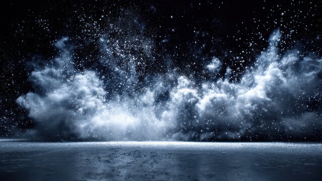 Dramatic Cosmic Explosion Over Frozen Landscape